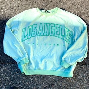 SHEIN MINT GREEN LOS ANGELAS CALIFORNIA SWEATSHIRT